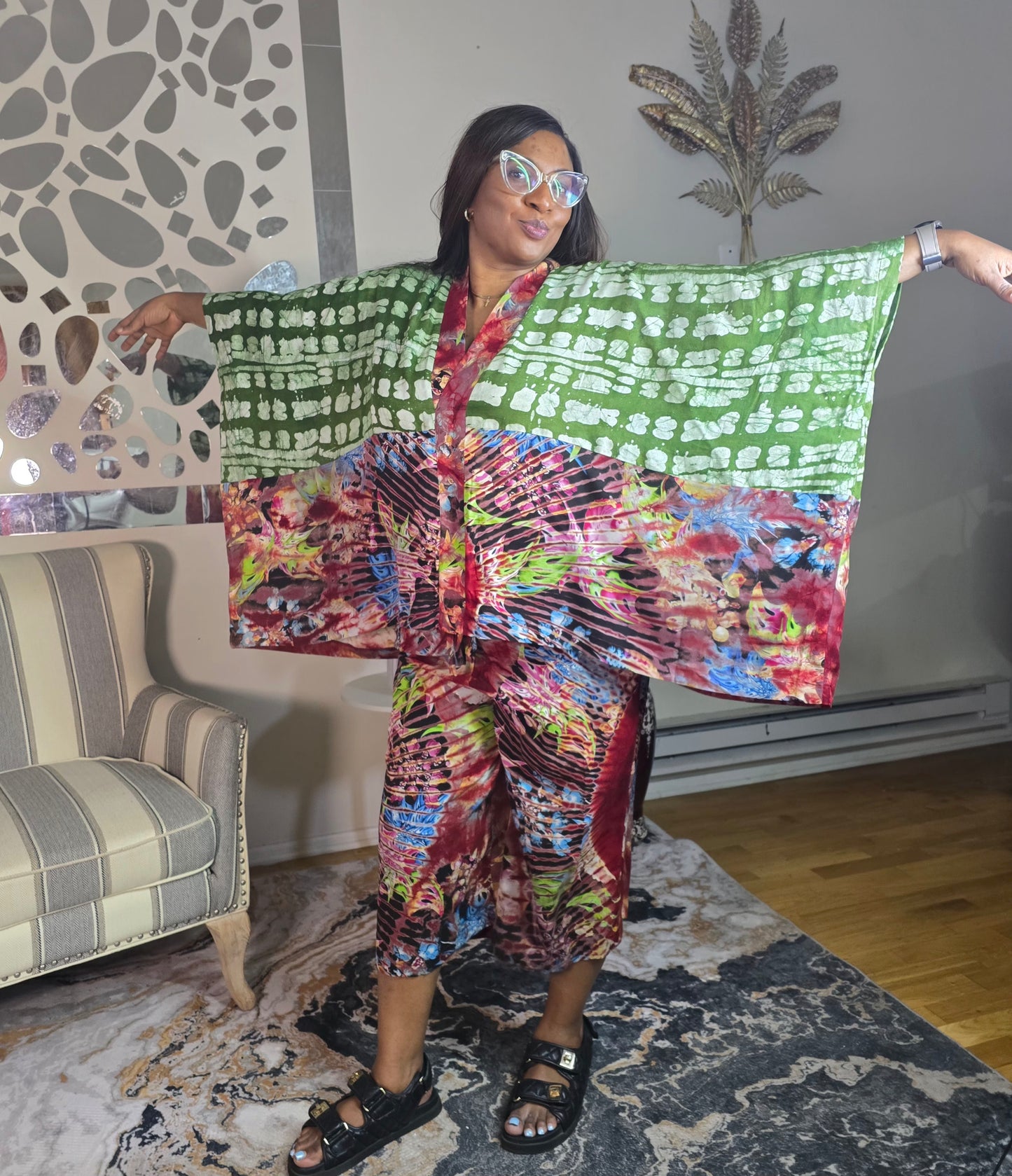 Dashiki 2pc three quarter set