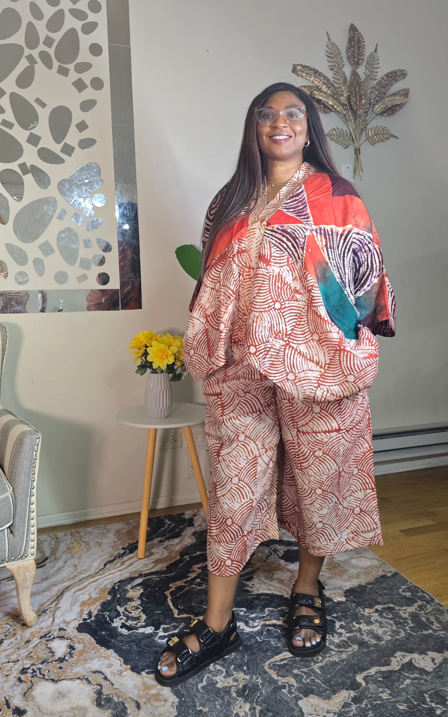Dashiki 2pc three quarter set