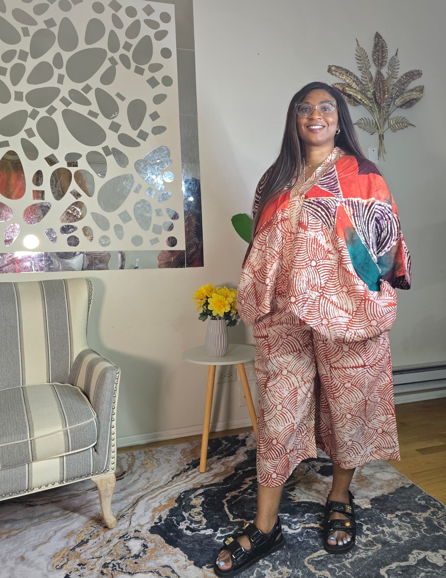 Dashiki 2pc three quarter set
