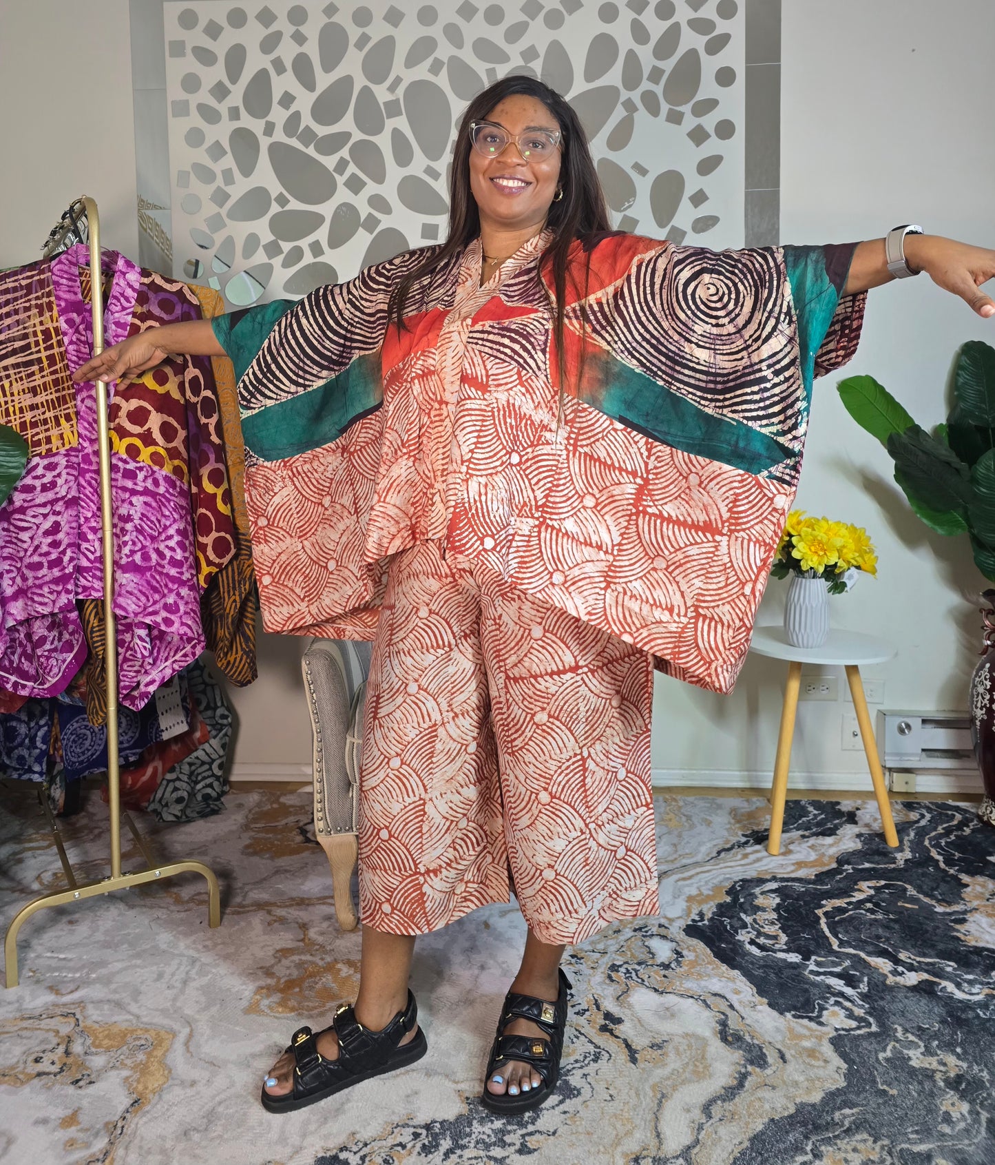 Dashiki 2pc three quarter set