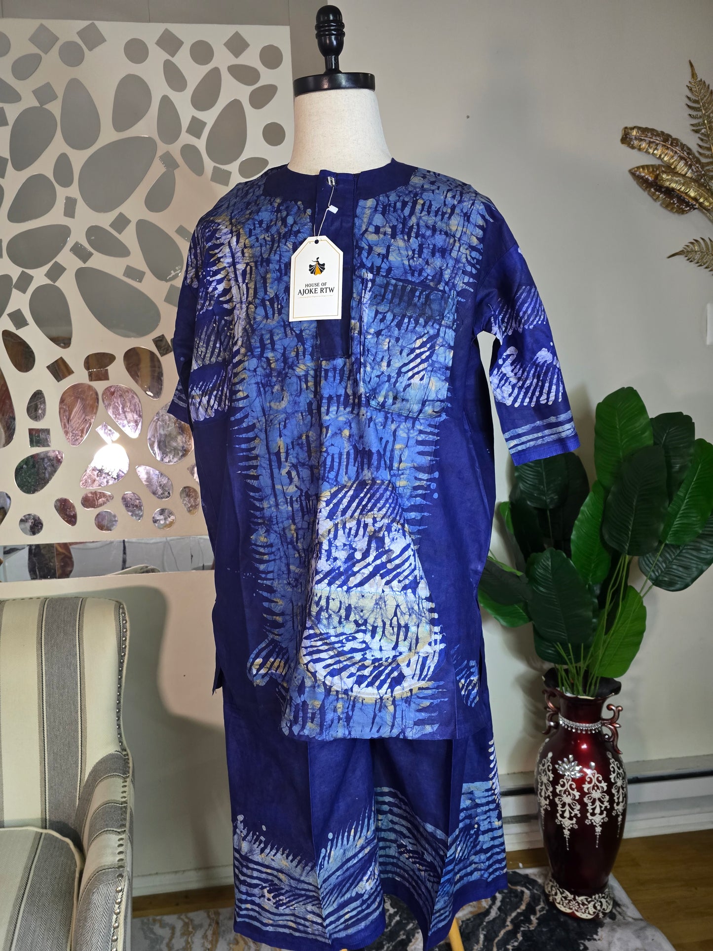 Men's Adire 2pc Short Set