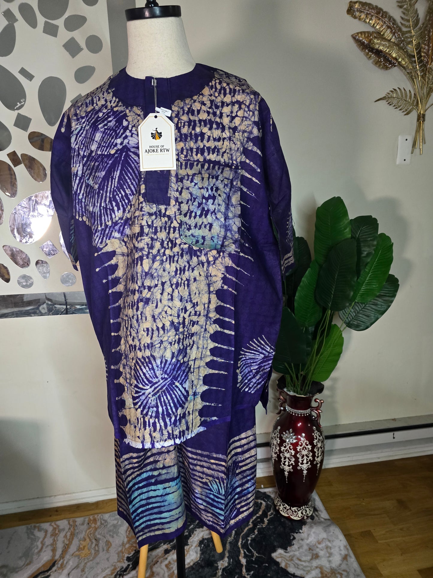 Men's 2pc Adire Short Set