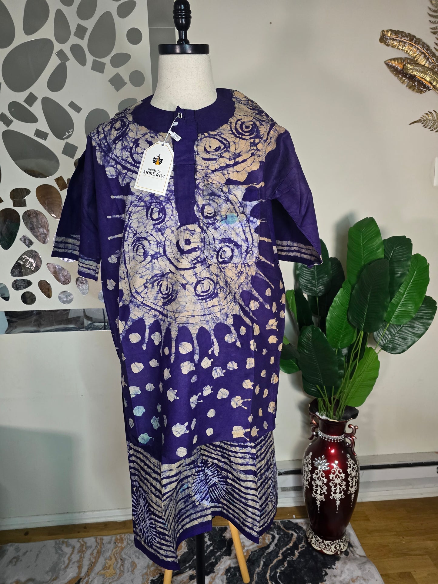 Men's 2pc Adire Short Set