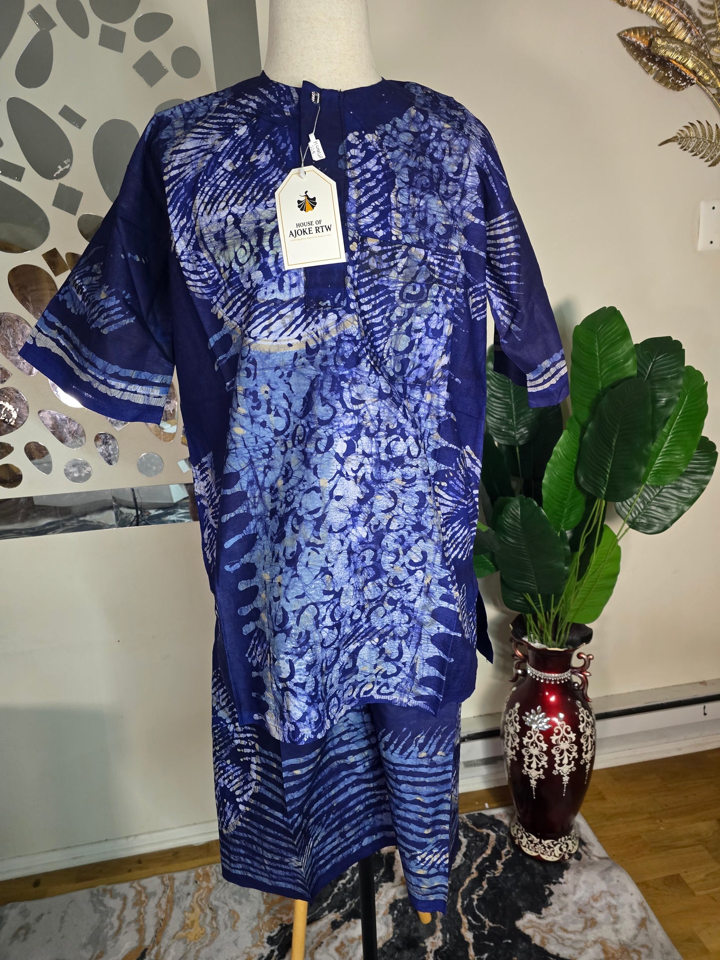Men's 2pc Adire Short Set
