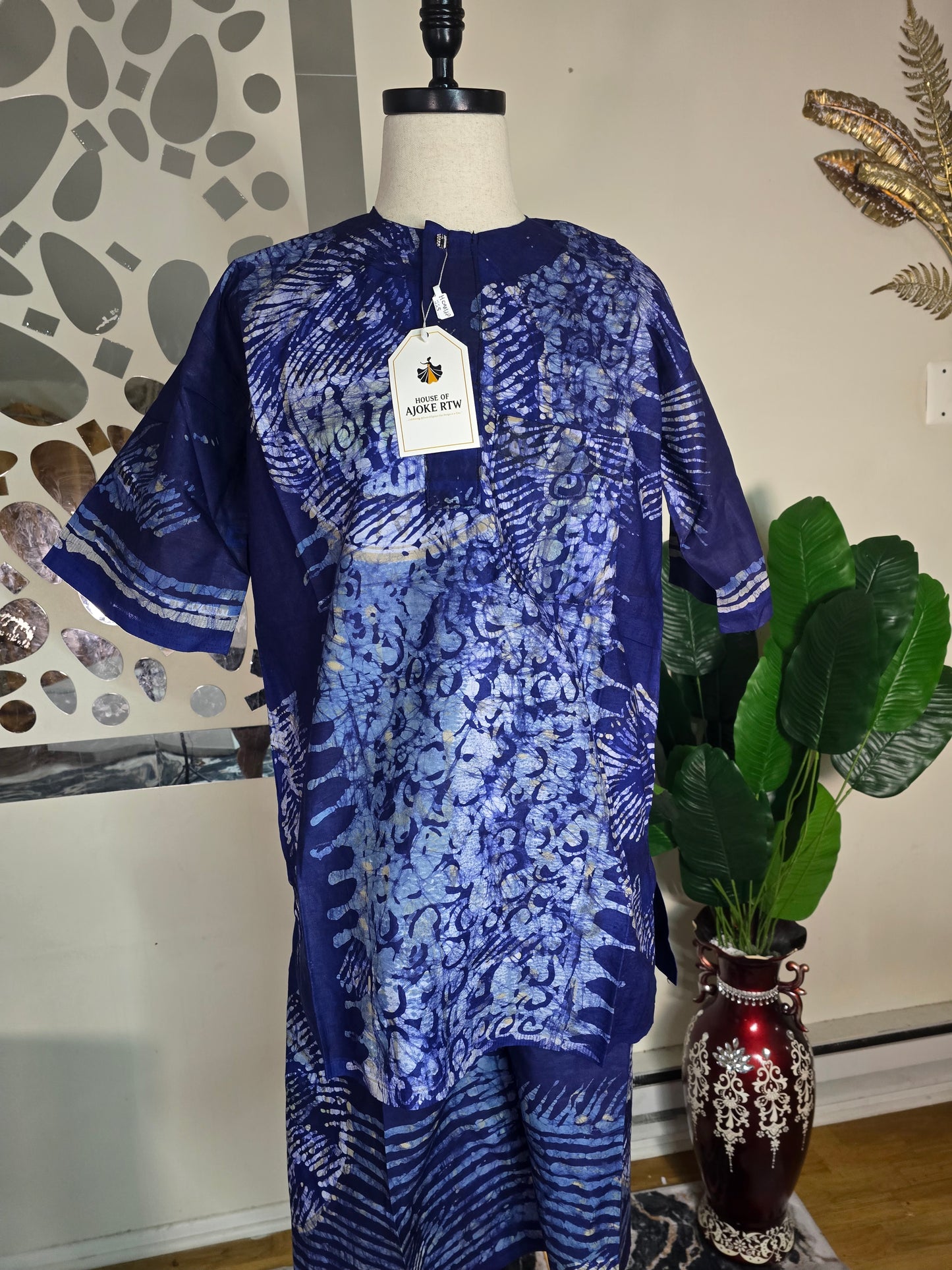 Men's 2pc Adire Short Set