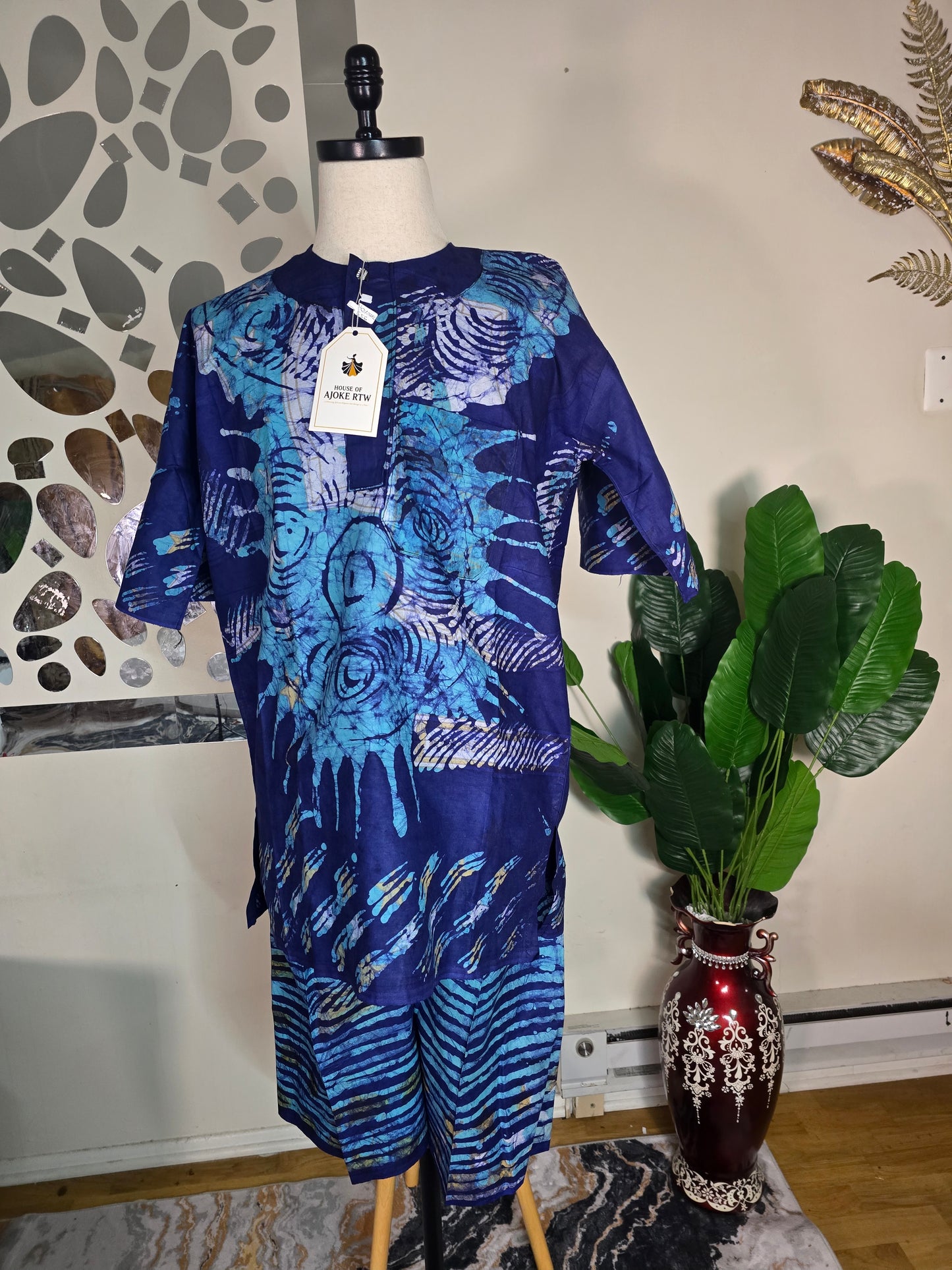 Men's 2pc Adire Short Set