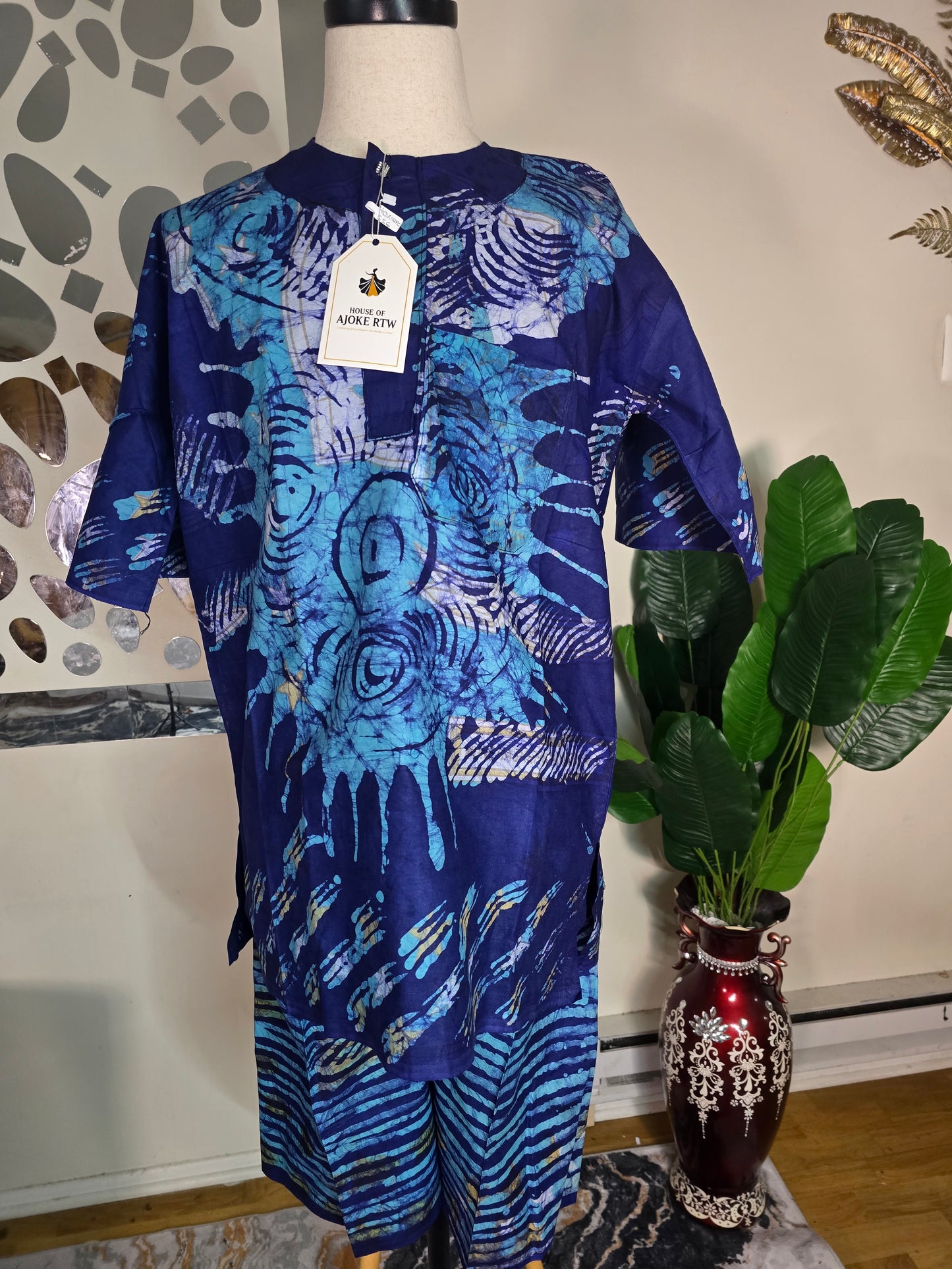 Men's 2pc Adire Short Set