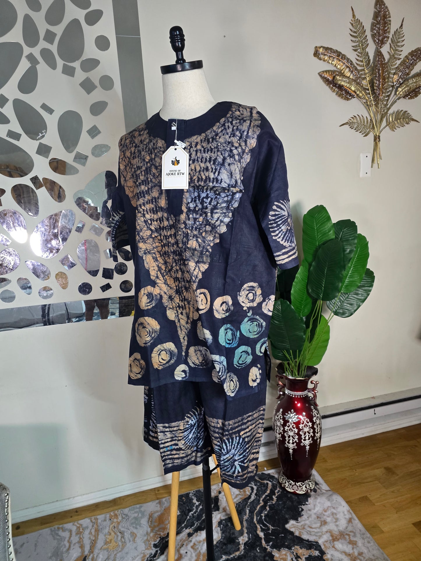 Men's 2pc Adire Short Set