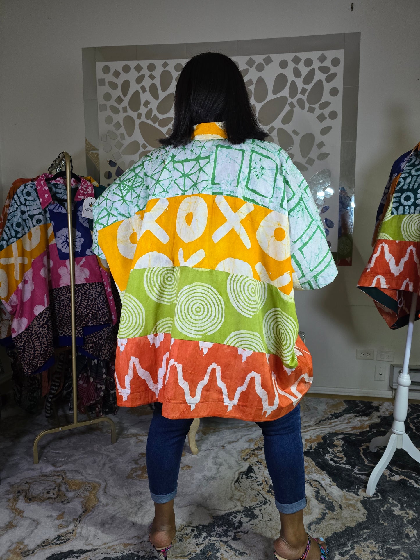 Ayinke Patched Adire Top