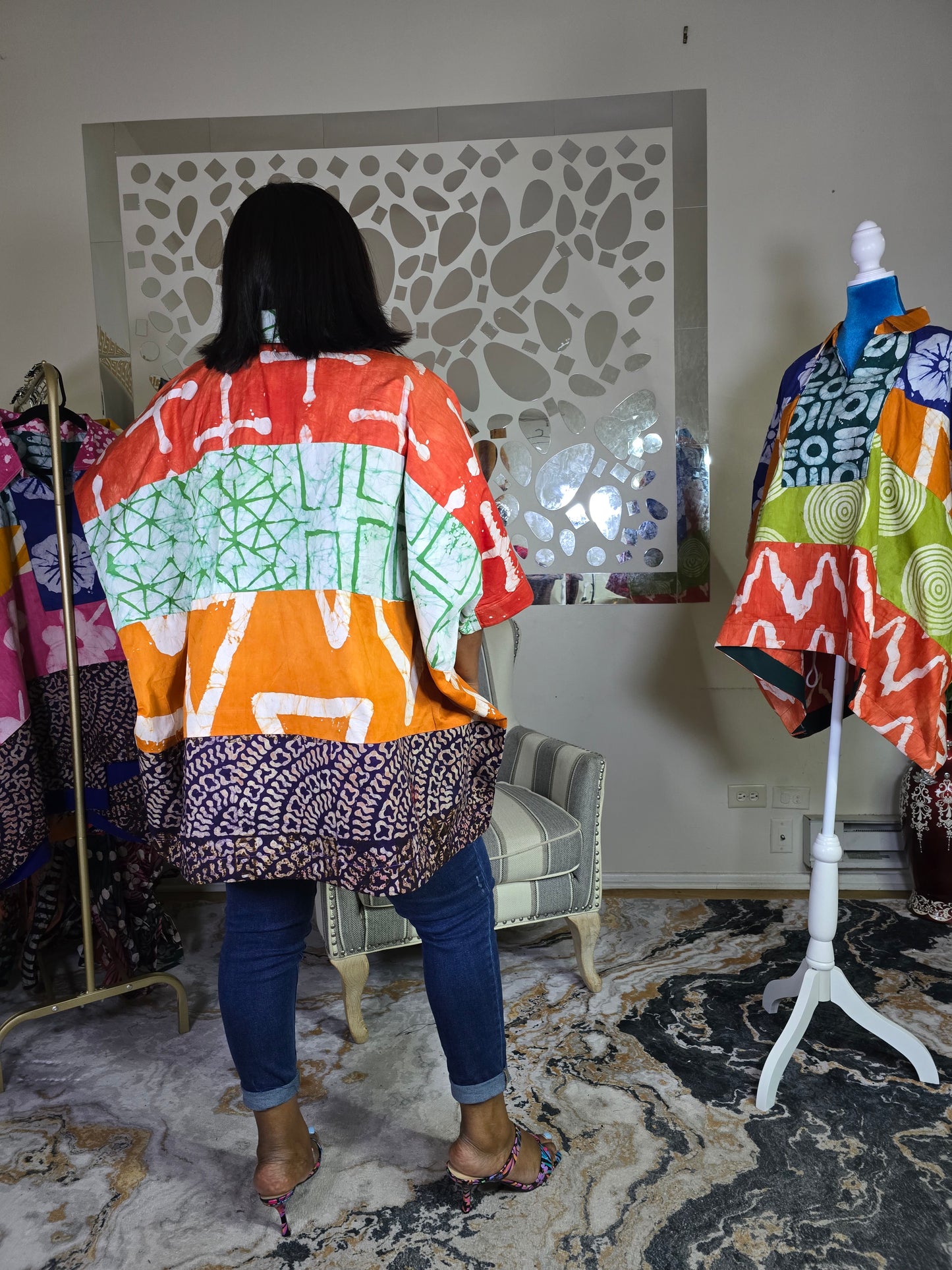 Ayinke Patched Adire Top