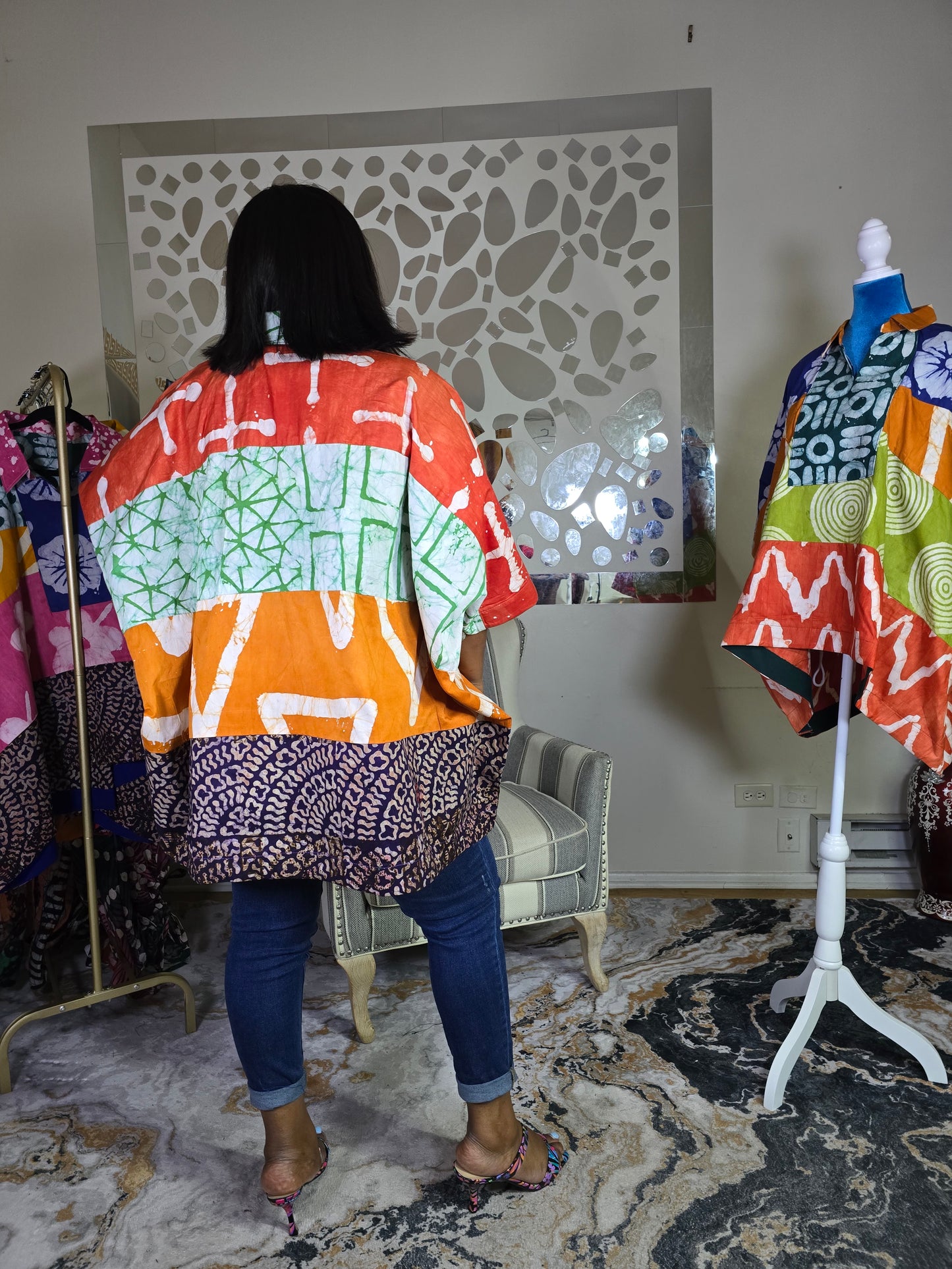 Ayinke Patched Adire Top