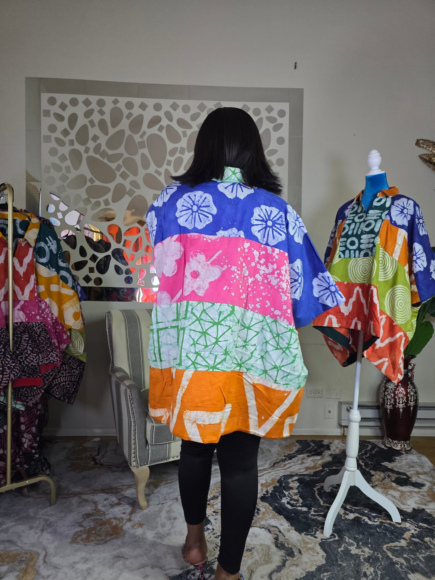 Ayinke patched Adire Top