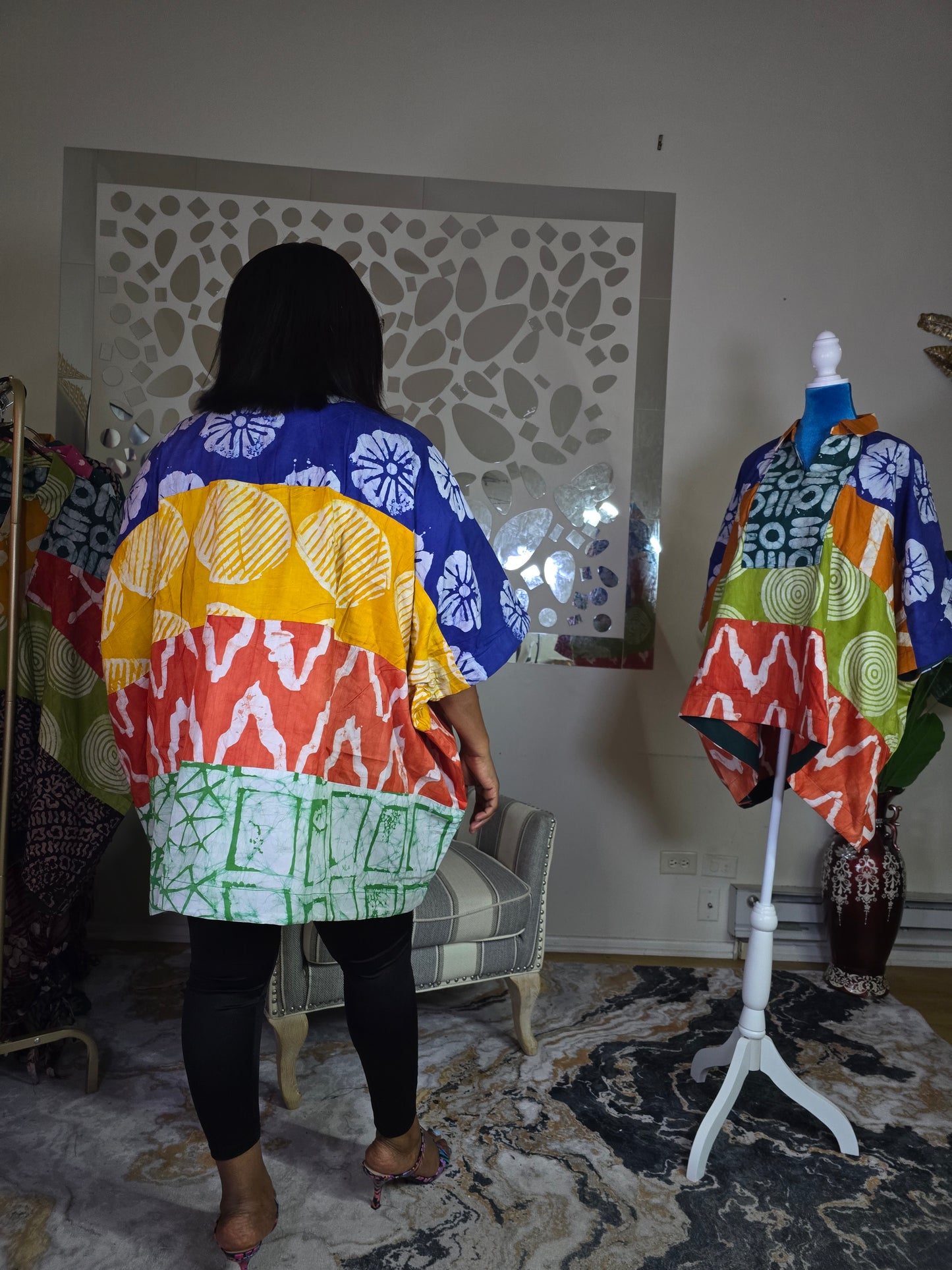 Ayinke patched Adire Top