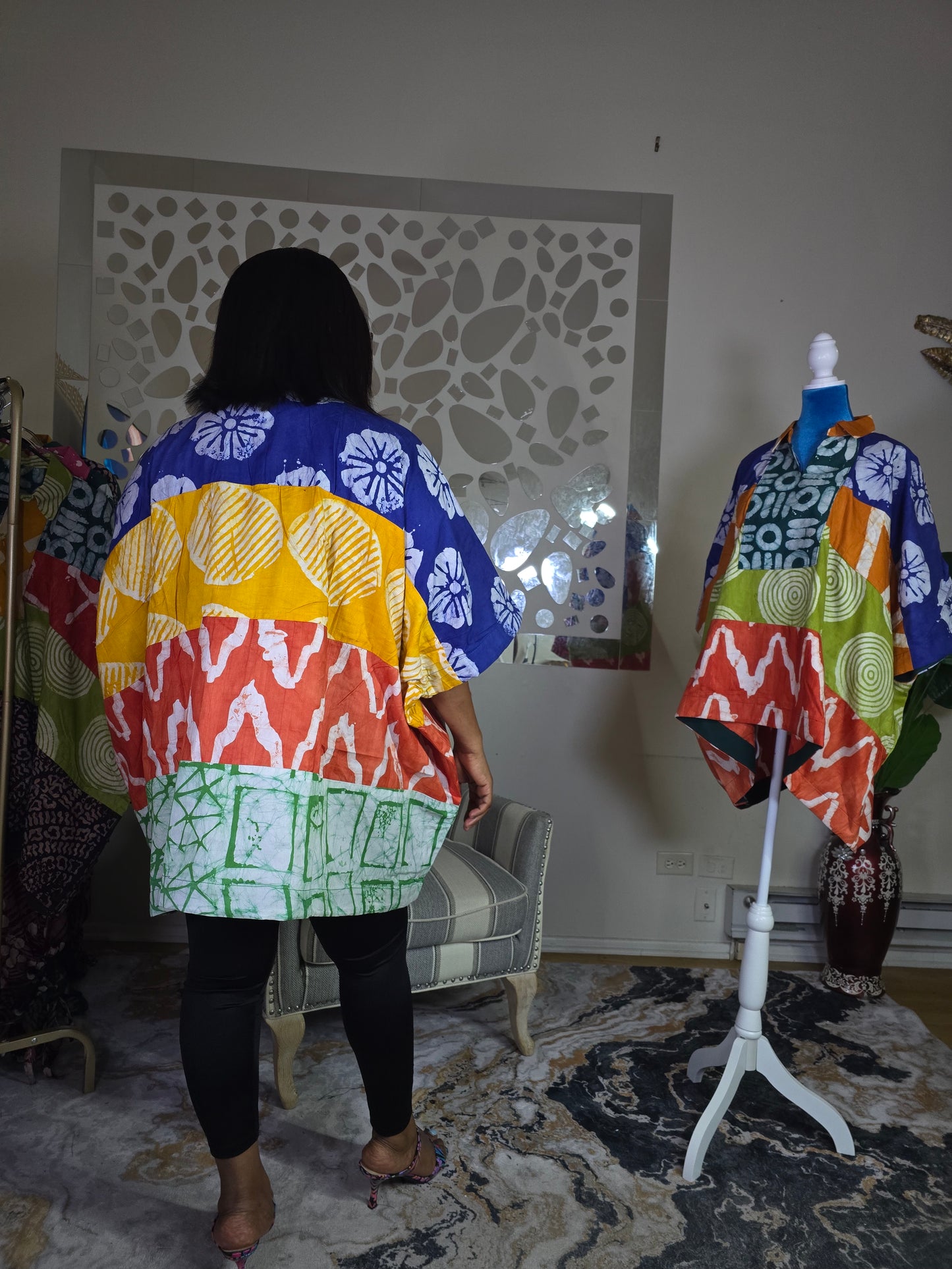 Ayinke patched Adire Top