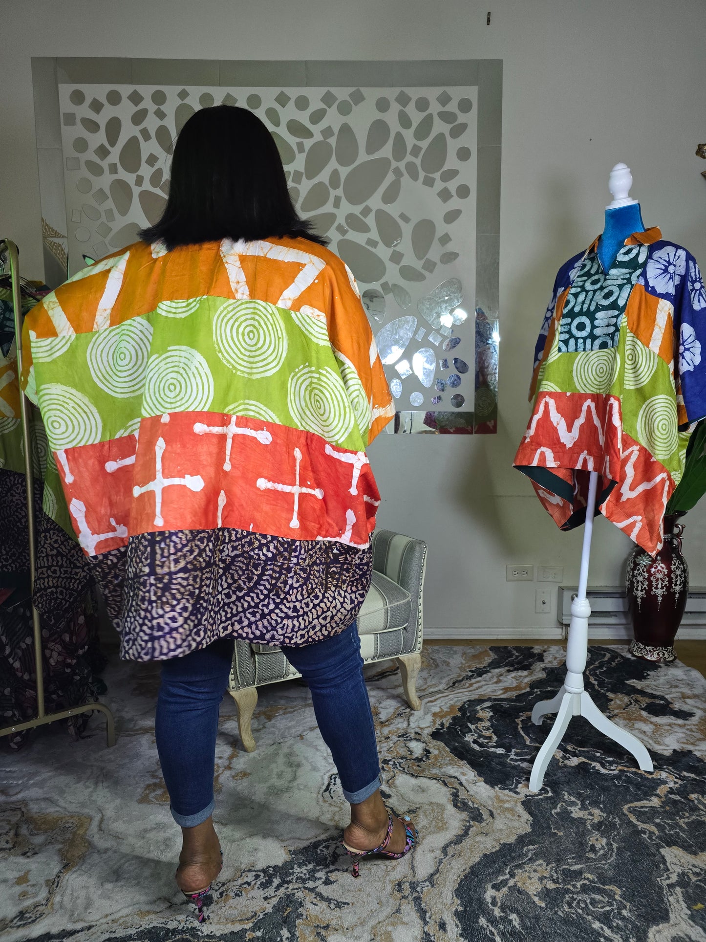 Ayinke patched Adire Top