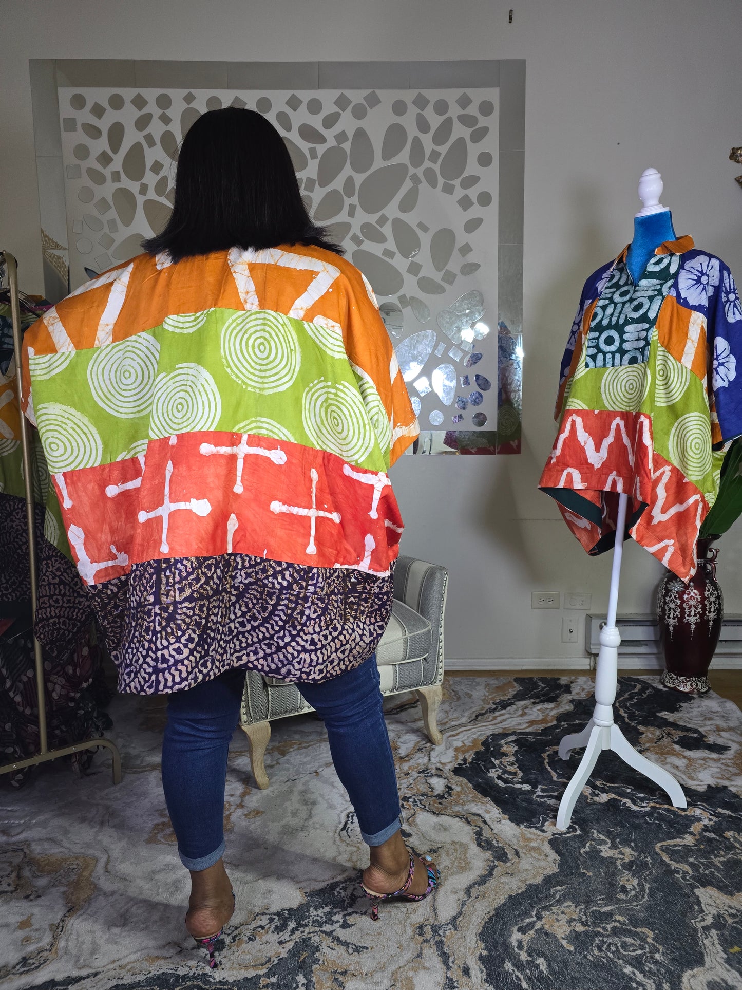 Ayinke patched Adire Top
