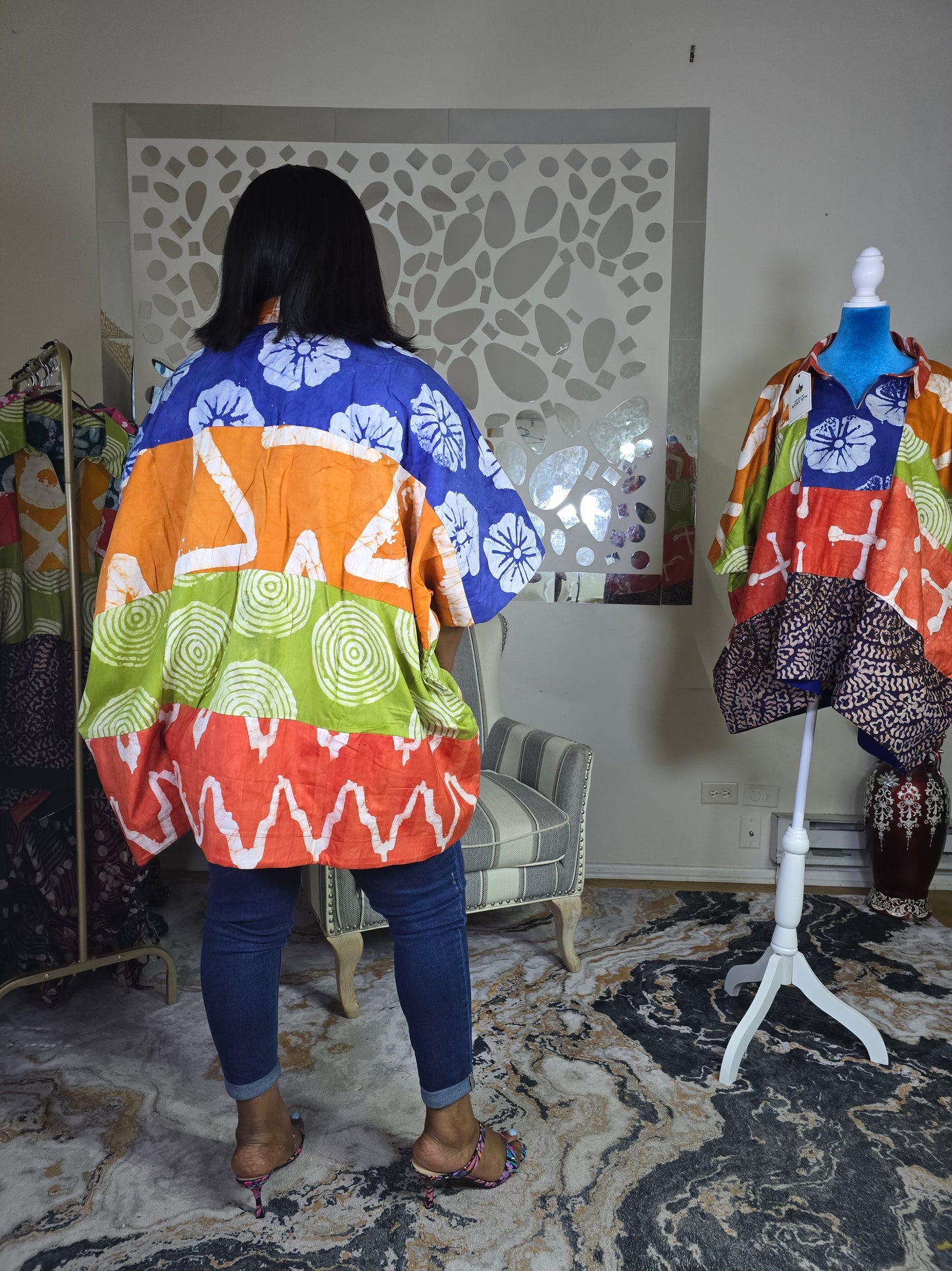 Ayinke patched Adire Top