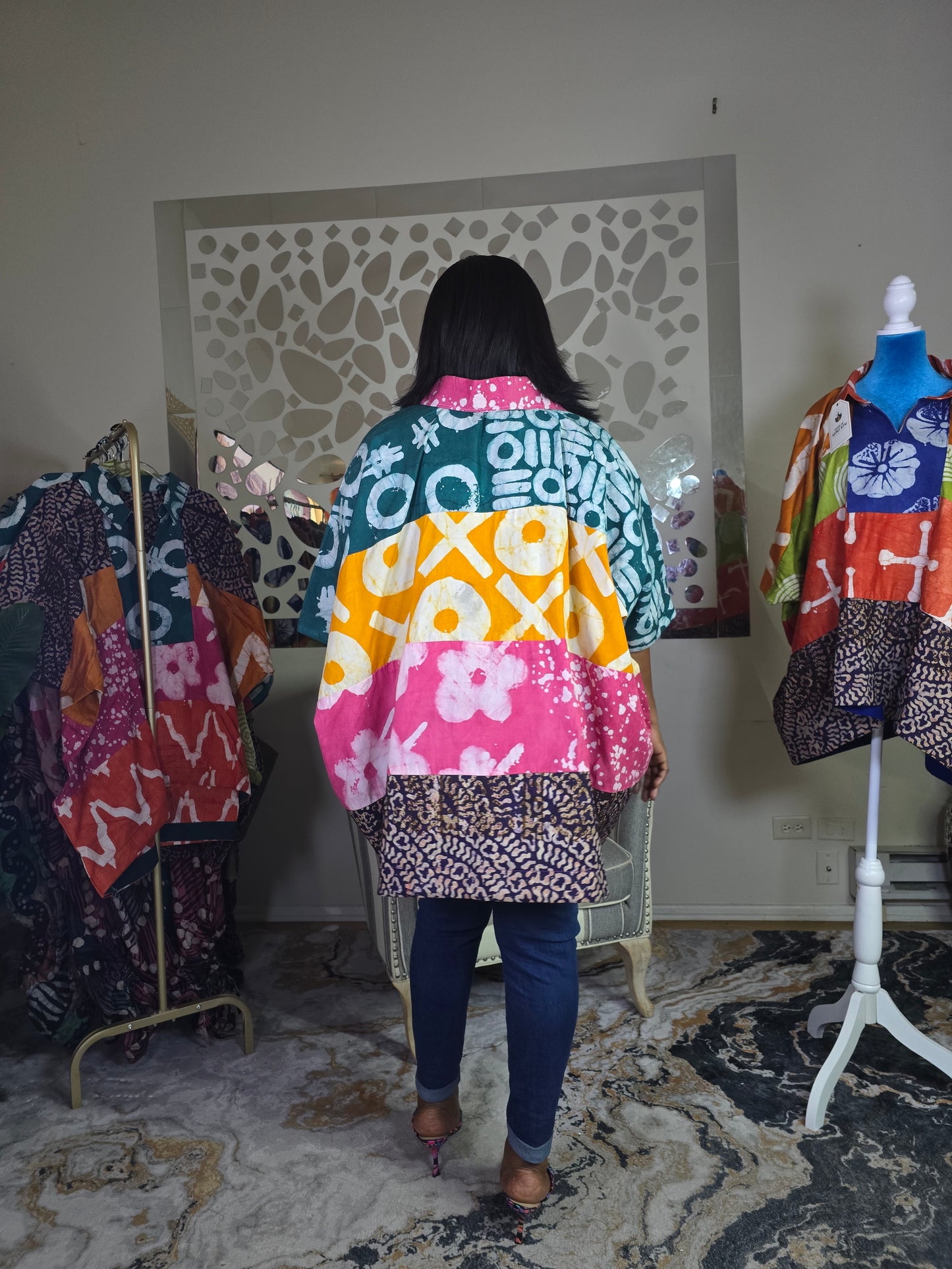 Ayinke Patched Adire Top