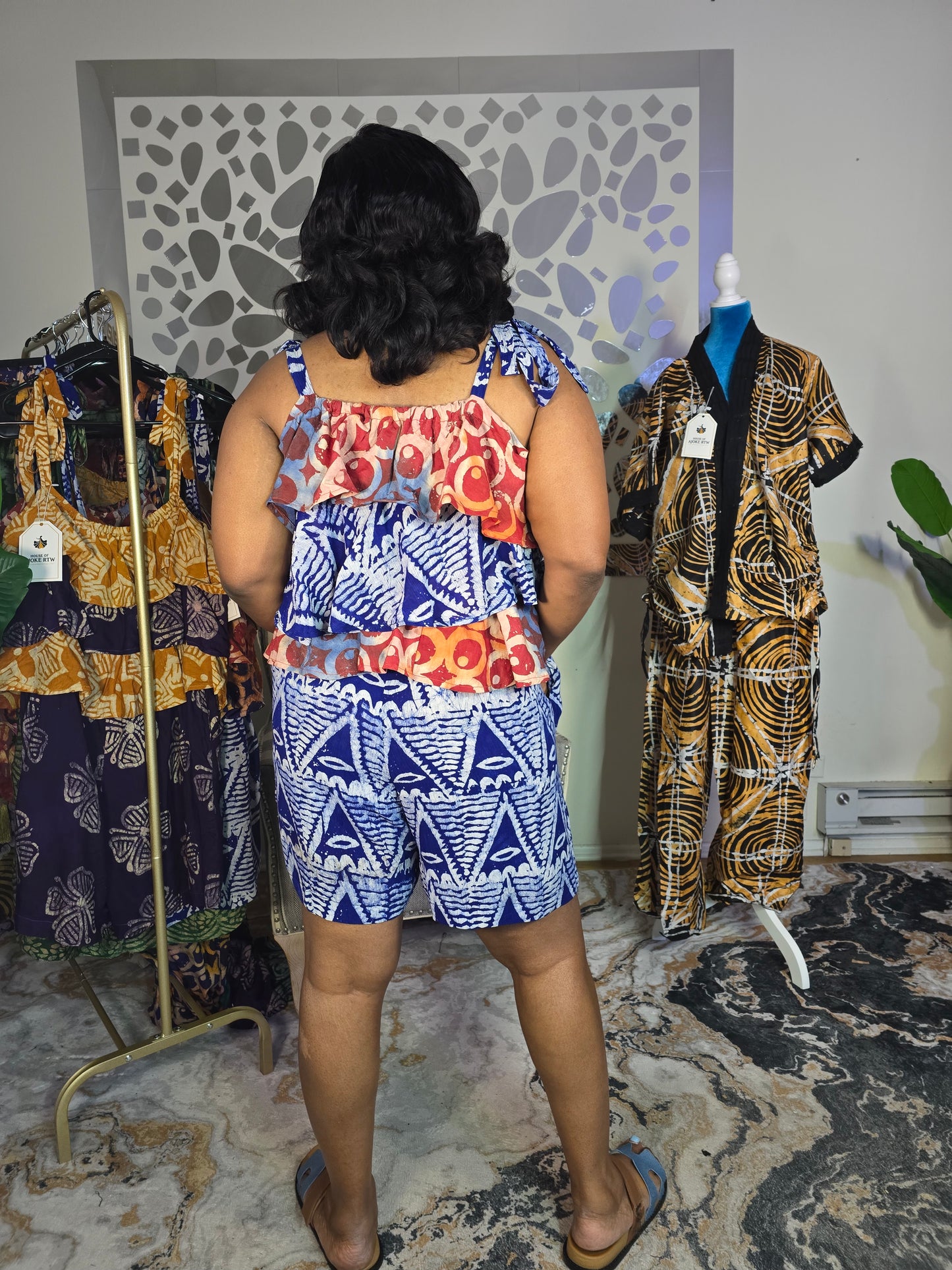 Ayomi Crepe Adire Playsuit