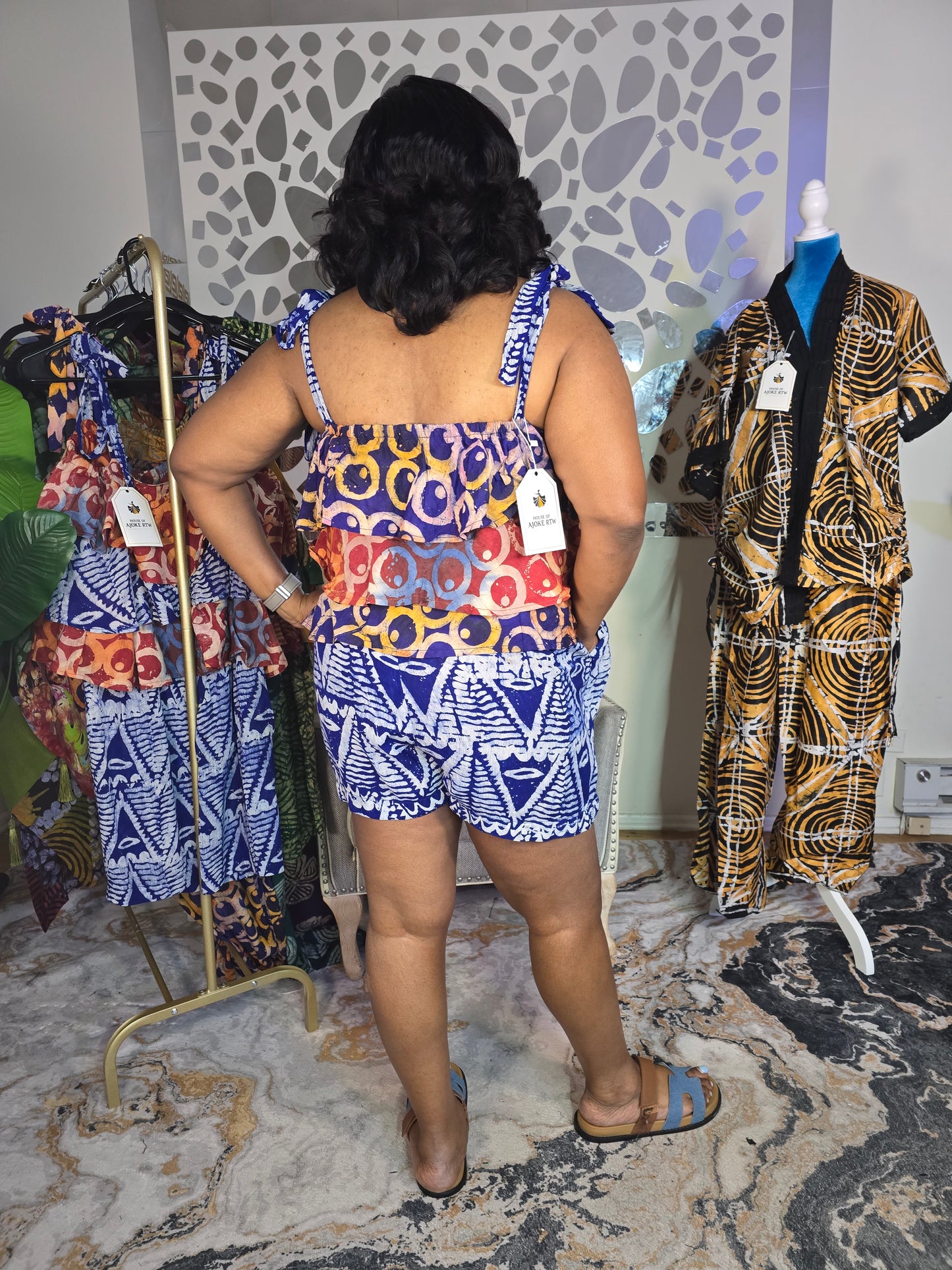 Ayomi Crepe Adire Playsuit