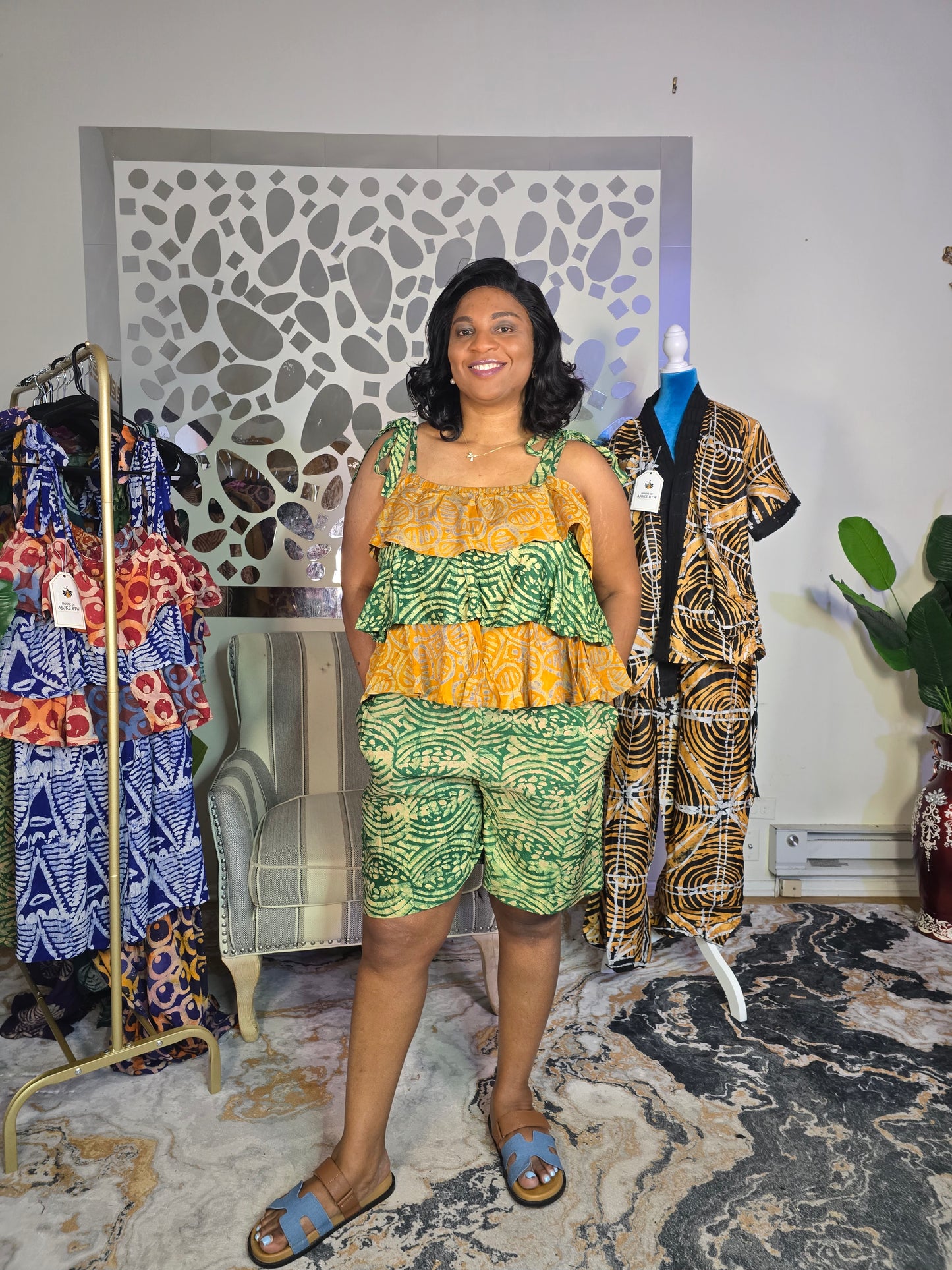 Ayomi Crepe Adire Playsuit