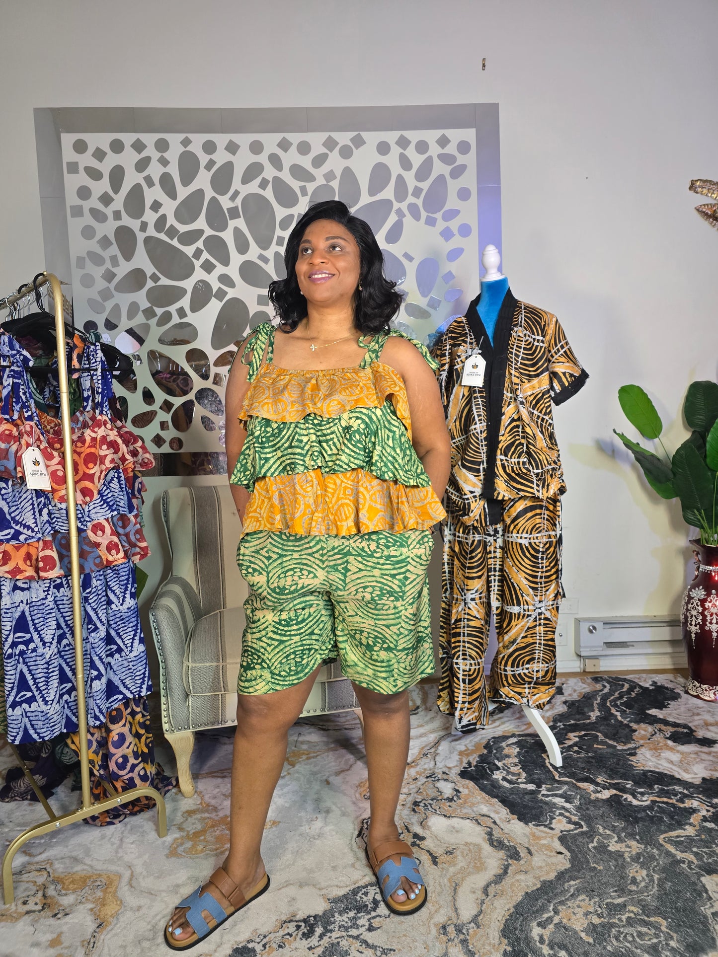 Ayomi Crepe Adire Playsuit