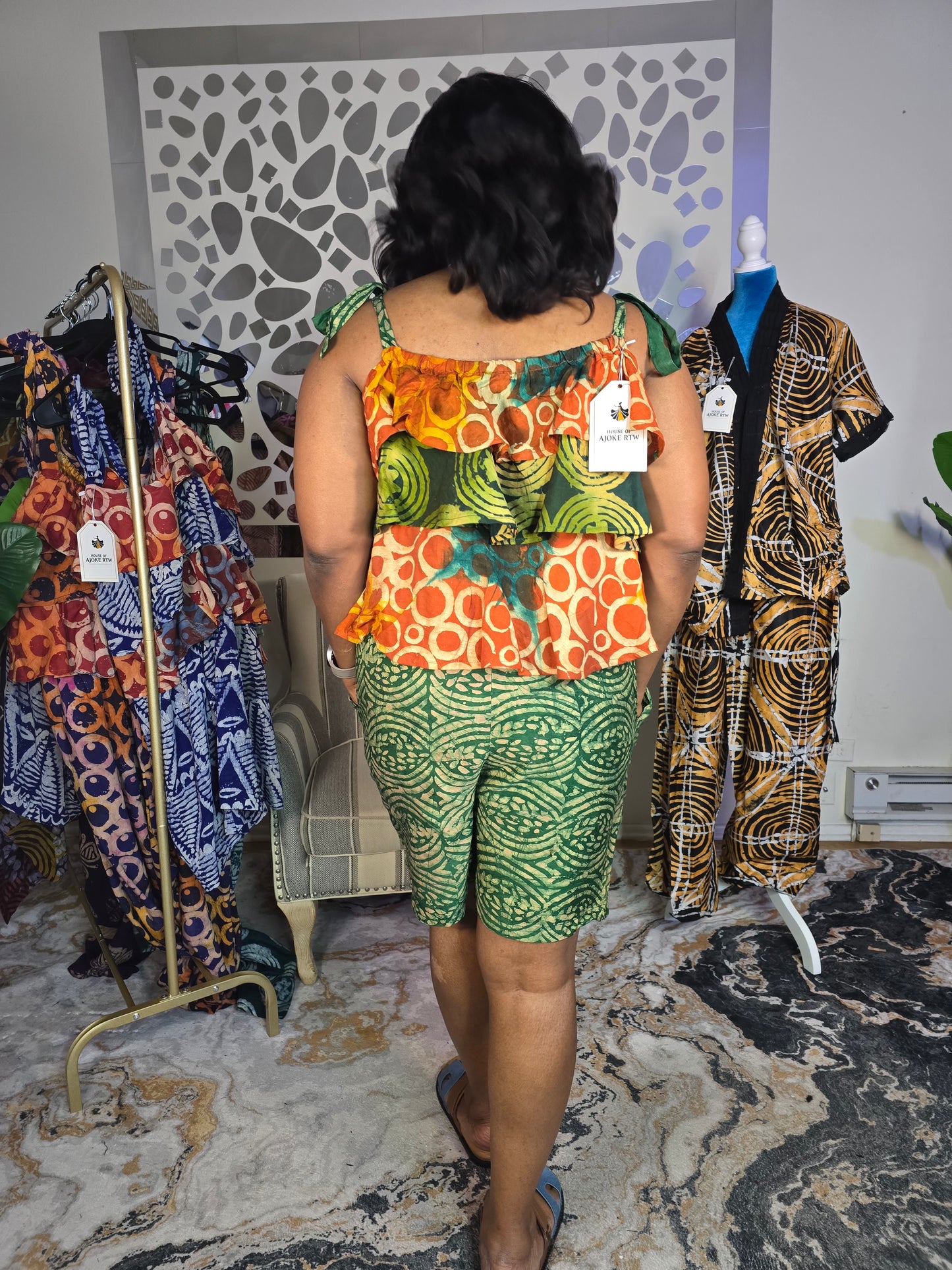 Ayomi Crepe Adire Playsuit