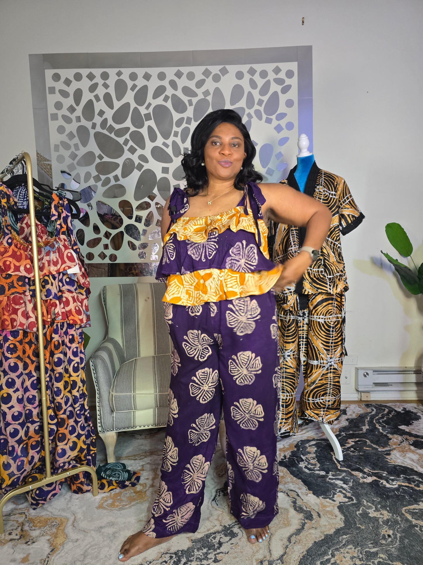Ayomi Crepe Adire Jumpsuit