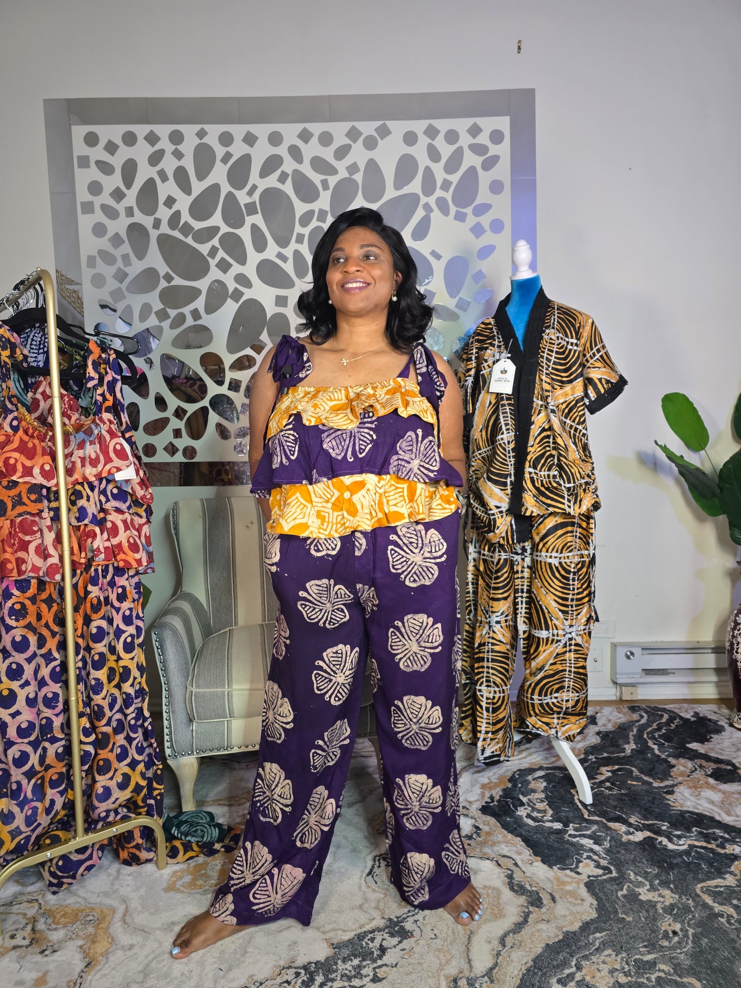 Ayomi Crepe Adire Jumpsuit