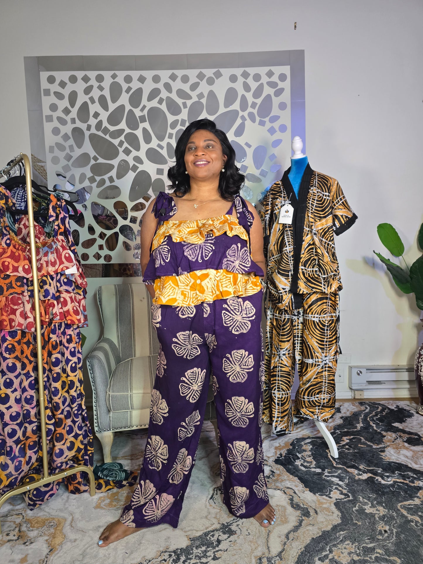 Ayomi Crepe Adire Jumpsuit