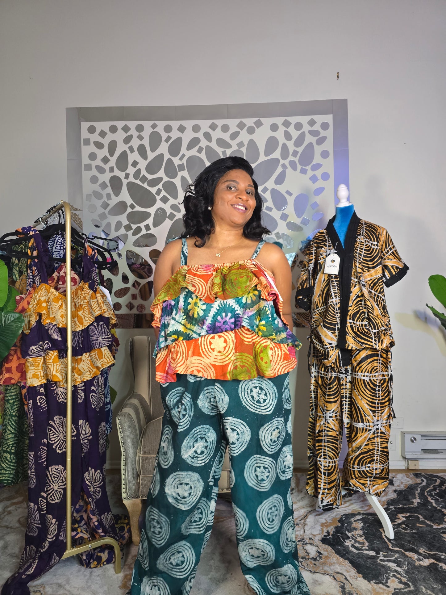 Ayomi Crepe Adire Jumpsuit