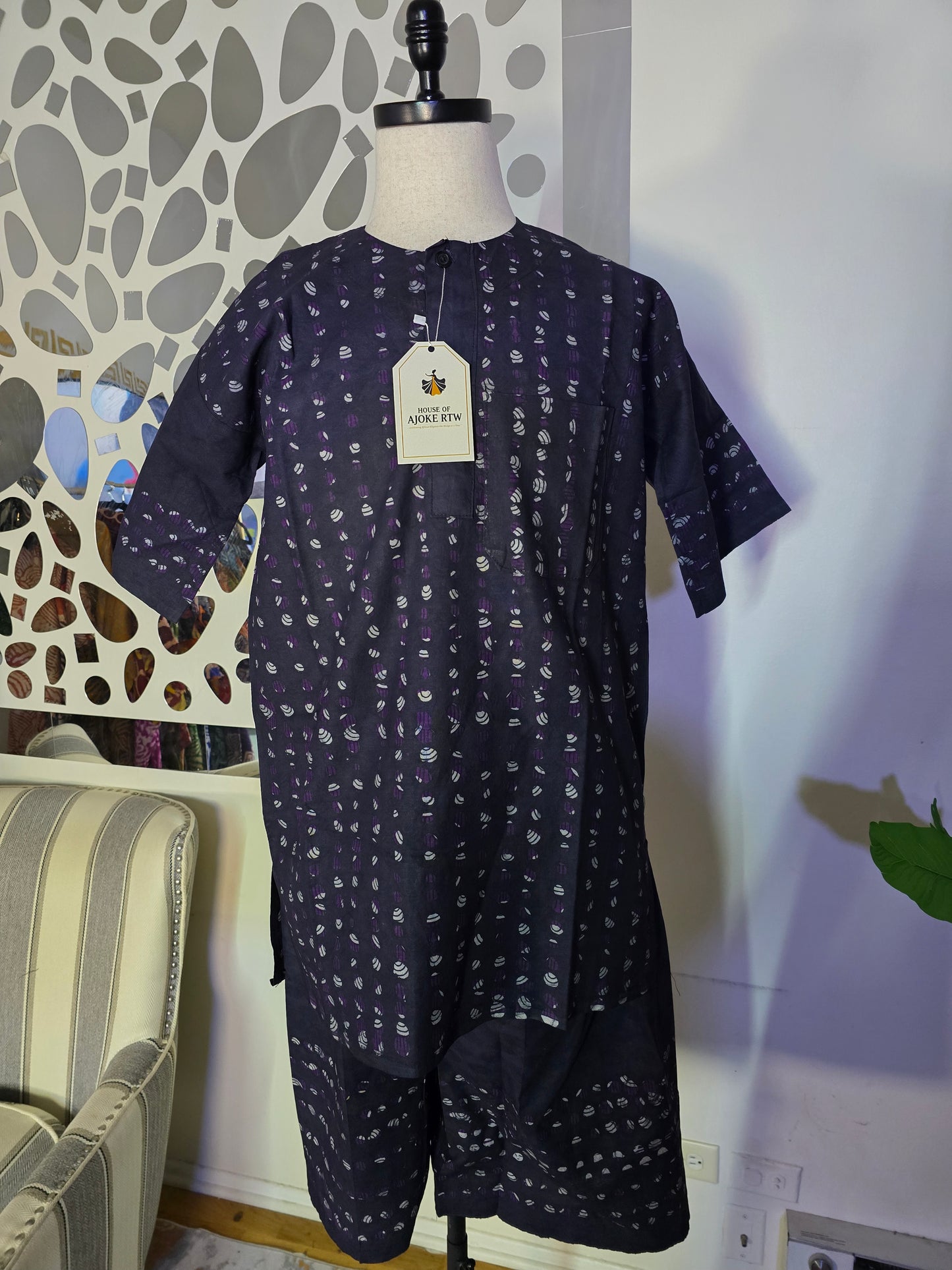 Men's Adire 2pc Short Set