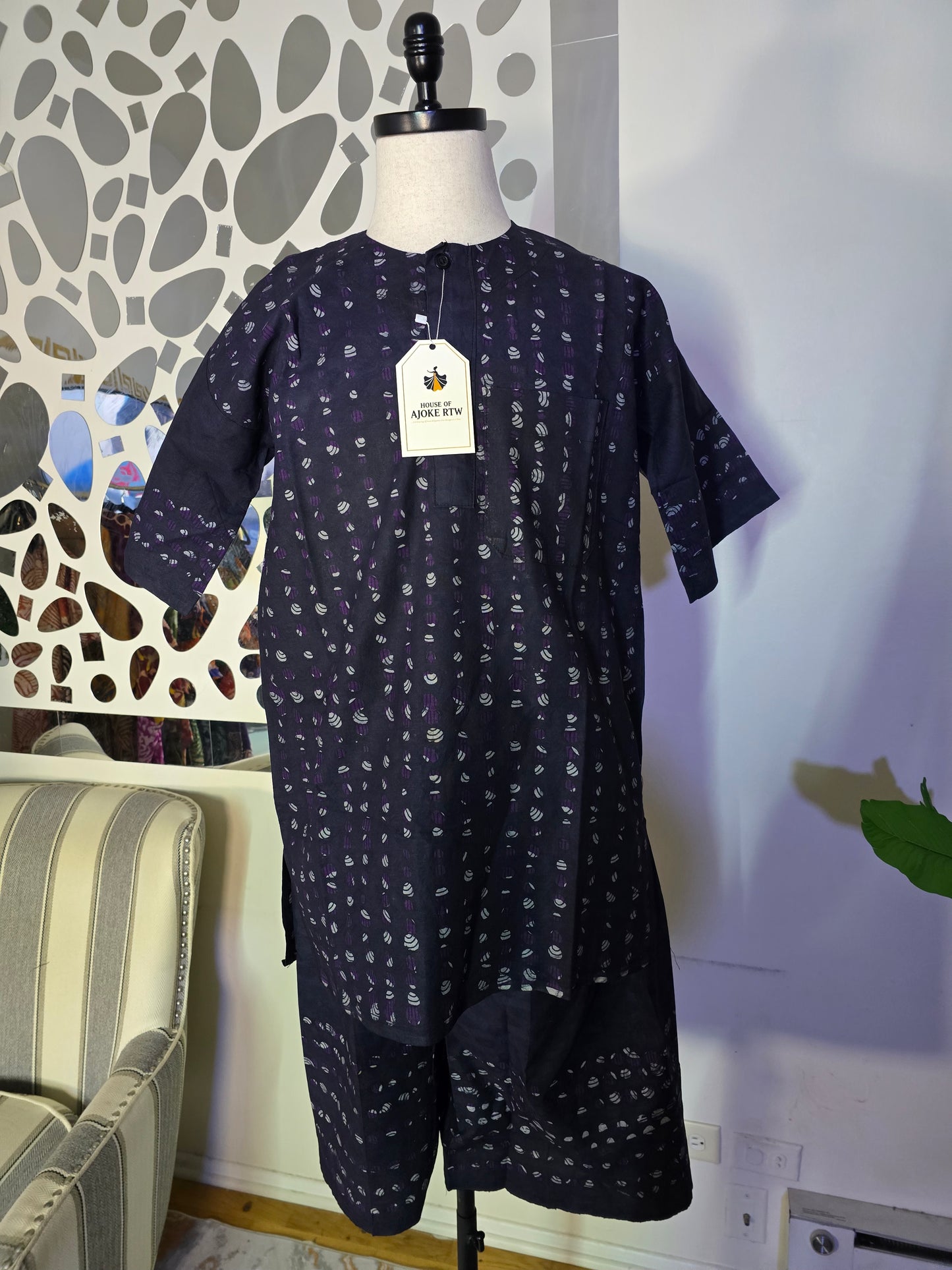 Men's Adire 2pc Short Set