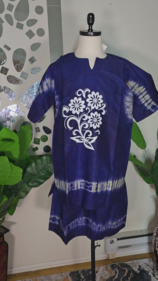 Men's 2pc Adire Short Set