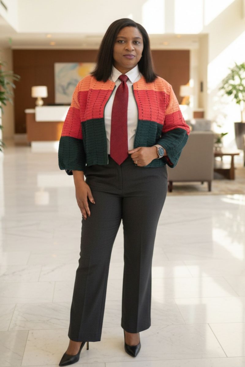 The Morẹ́mi Color-Block Luxe Aso-Oke Jacket