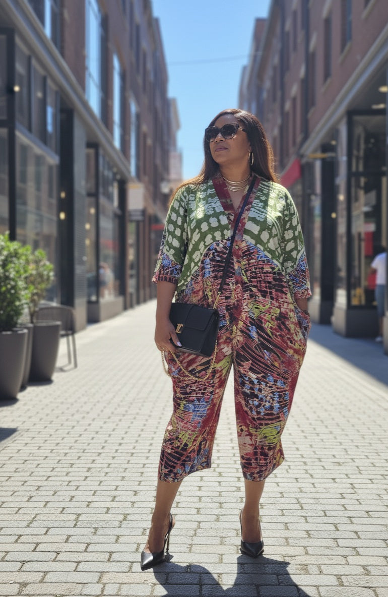 Dashiki 2pc three quarter set