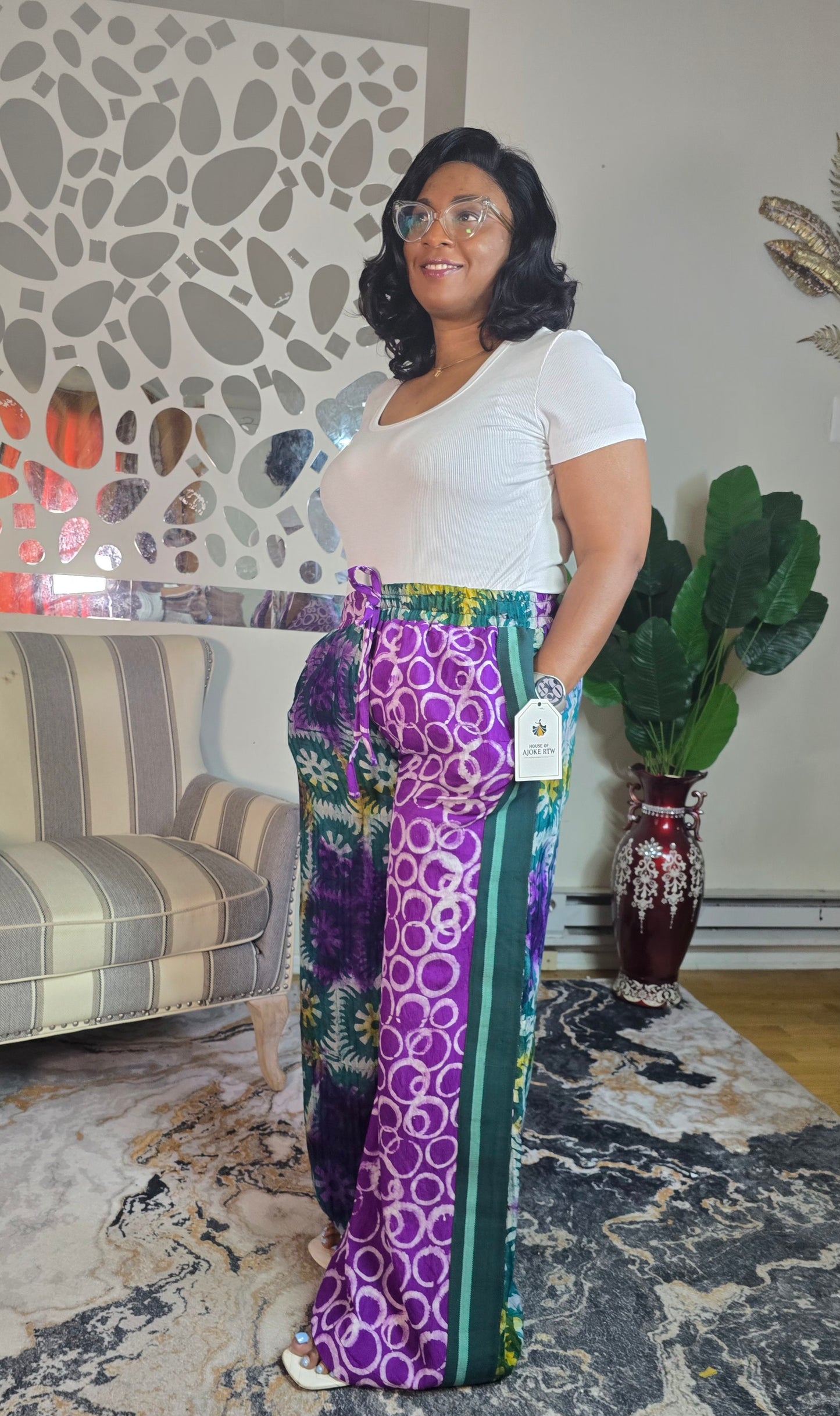Labubu free flowy crepe pant
