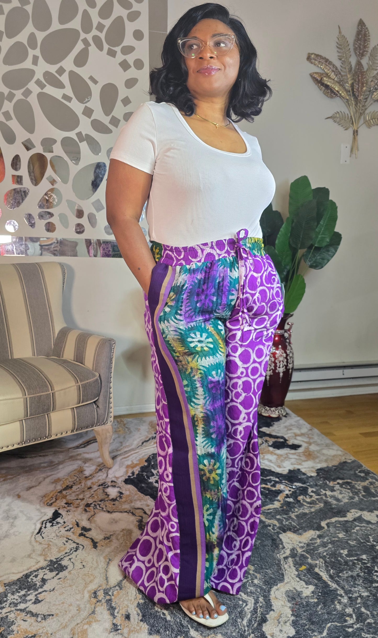 Labubu free flowy crepe pant