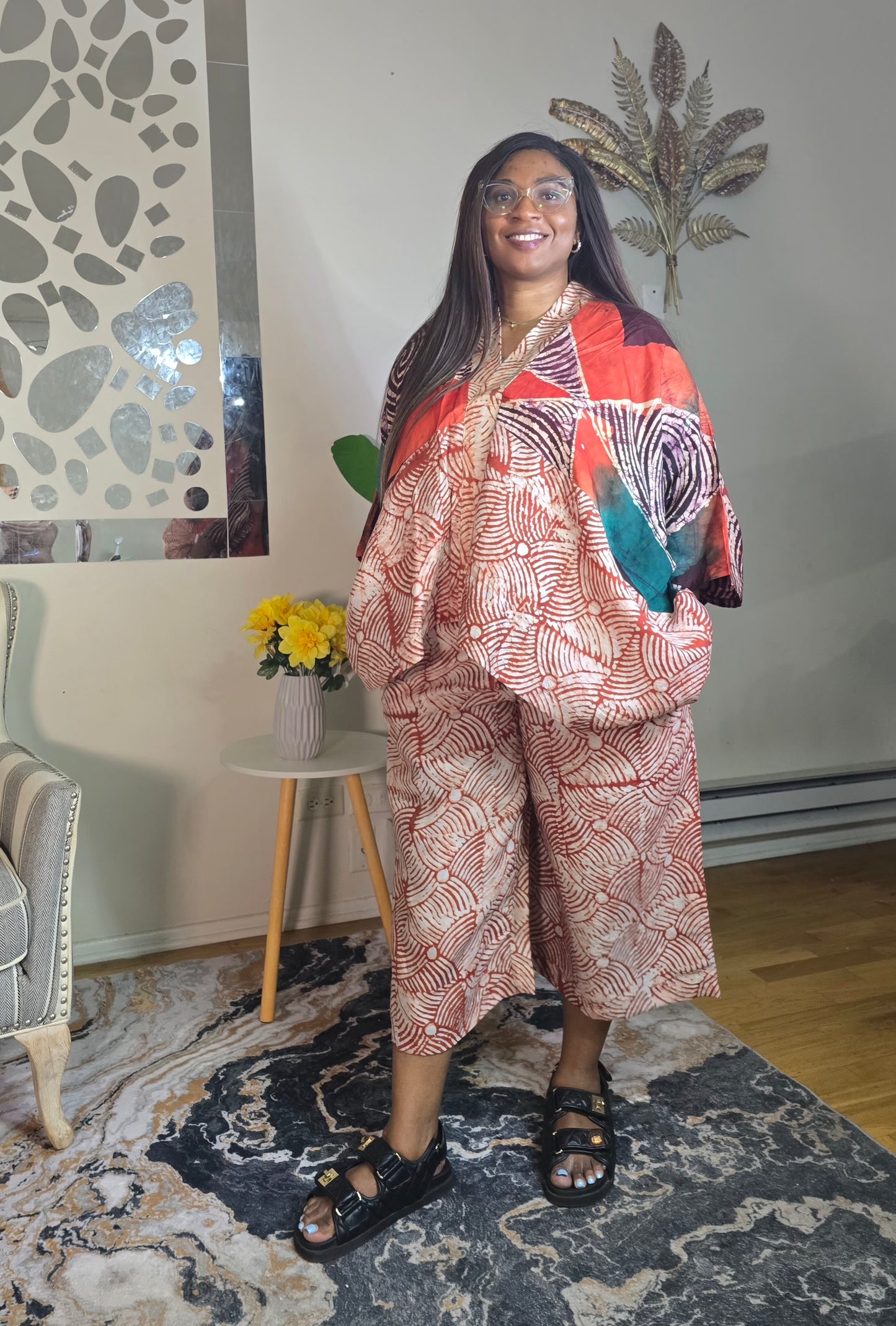 Dashiki 2pc three quarter set