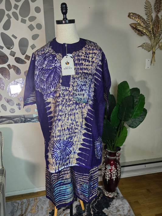 Men's 2pc Adire Short Set