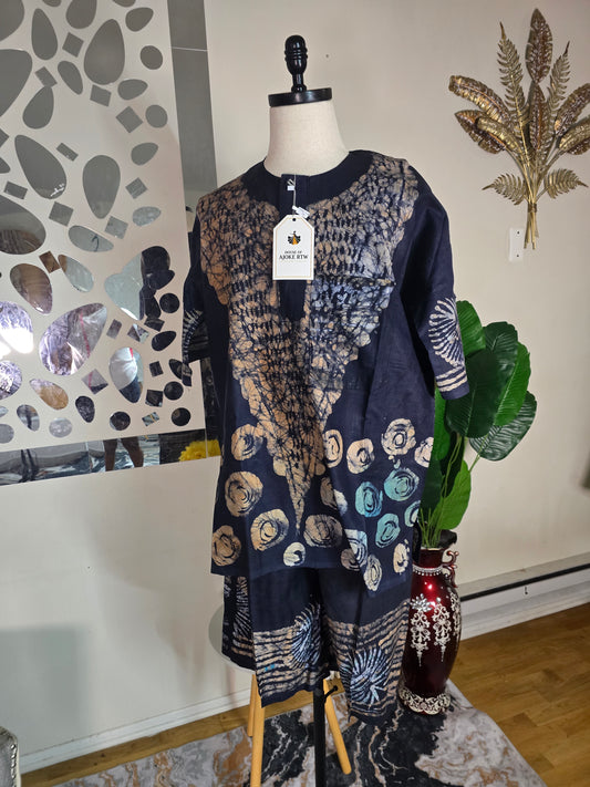 Men's 2pc Adire Short Set
