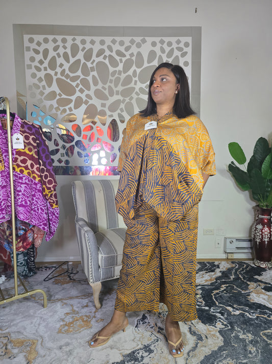 Dashiki 2pc three-quarter set