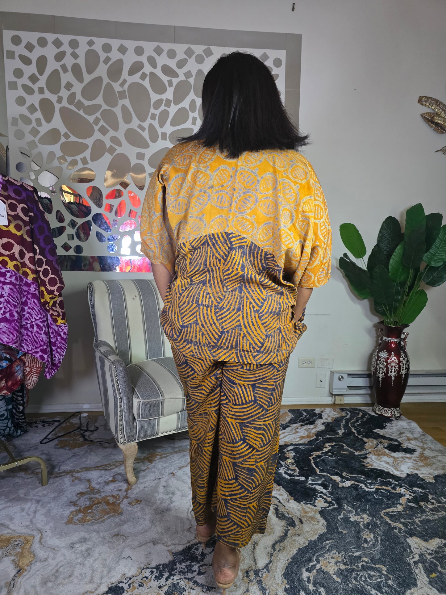 Dashiki 2pc three-quarter set