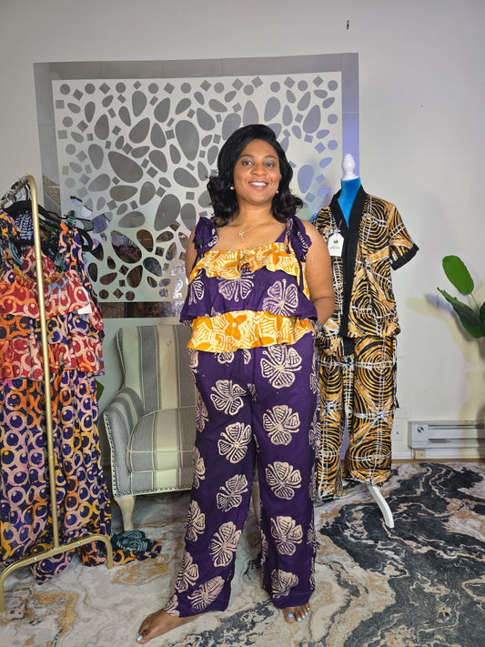 Ayomi Crepe Adire Jumpsuit