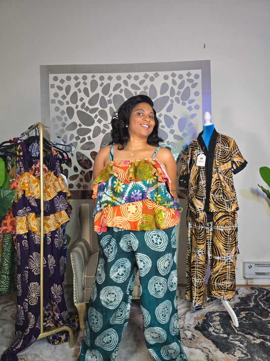 Ayomi Crepe Adire Jumpsuit