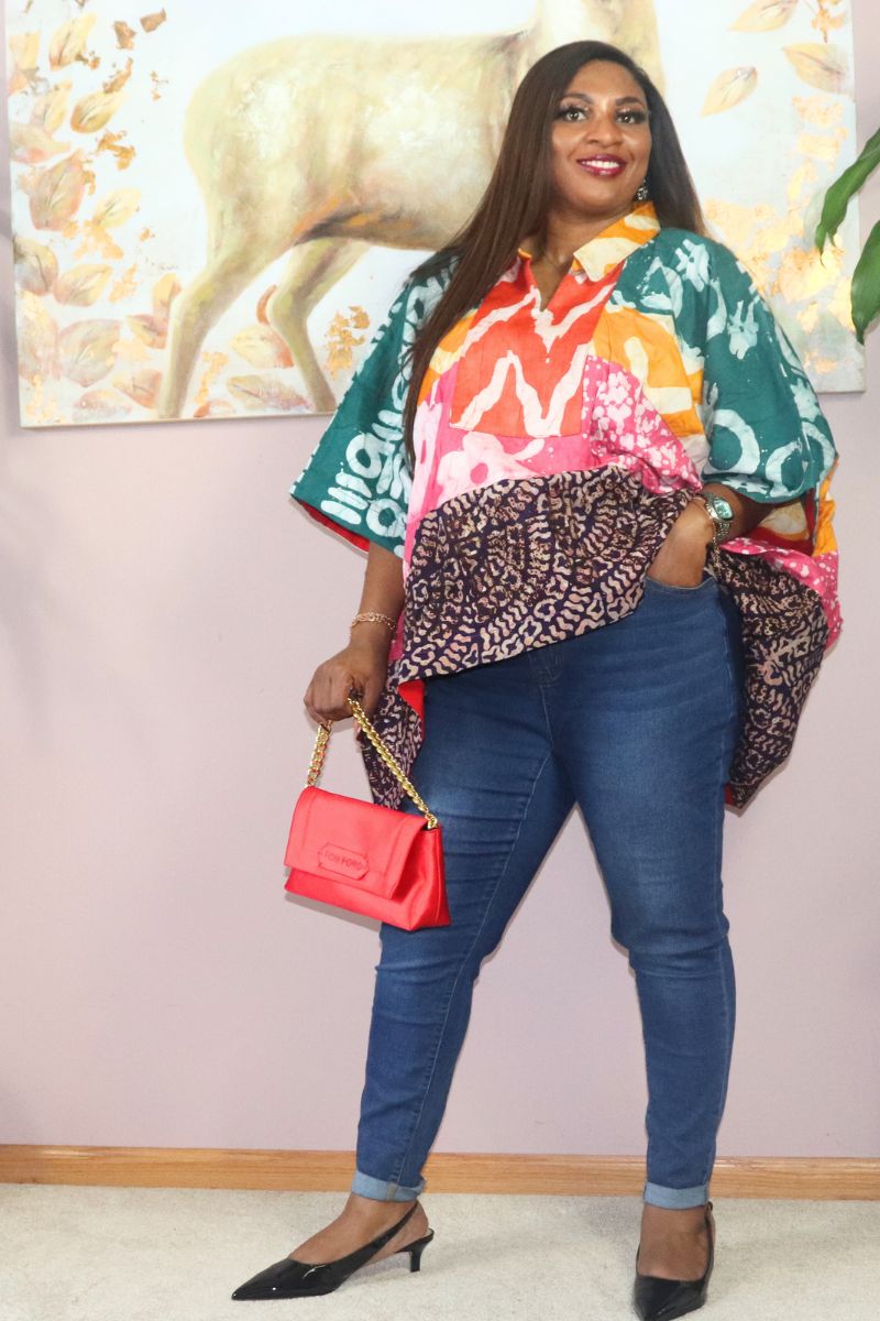 Ayinke patched Adire Top