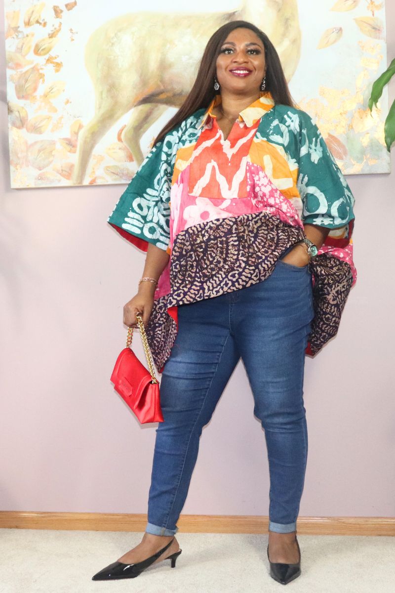 Ayinke patched Adire Top