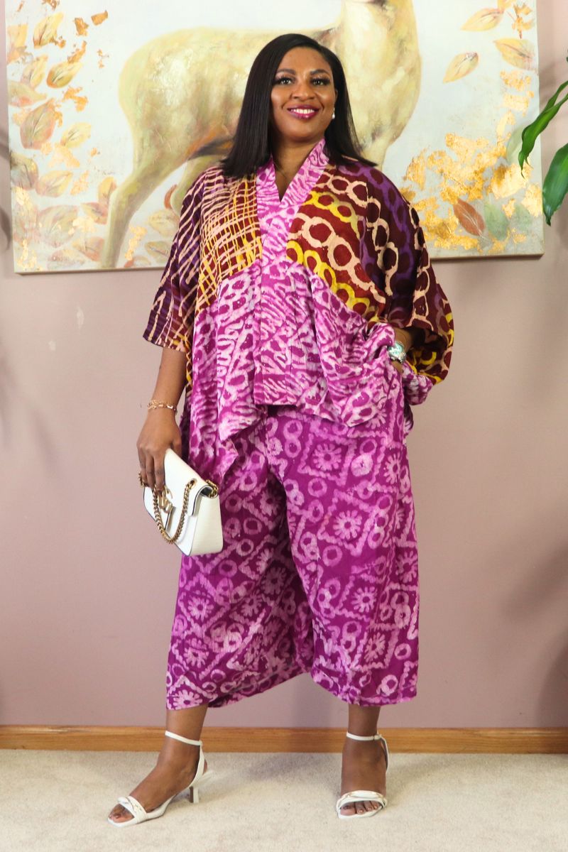 Dashiki  2pc three-quarter pant set