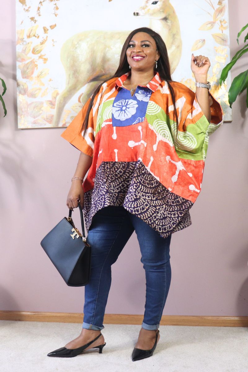 Ayinke patched Adire Top